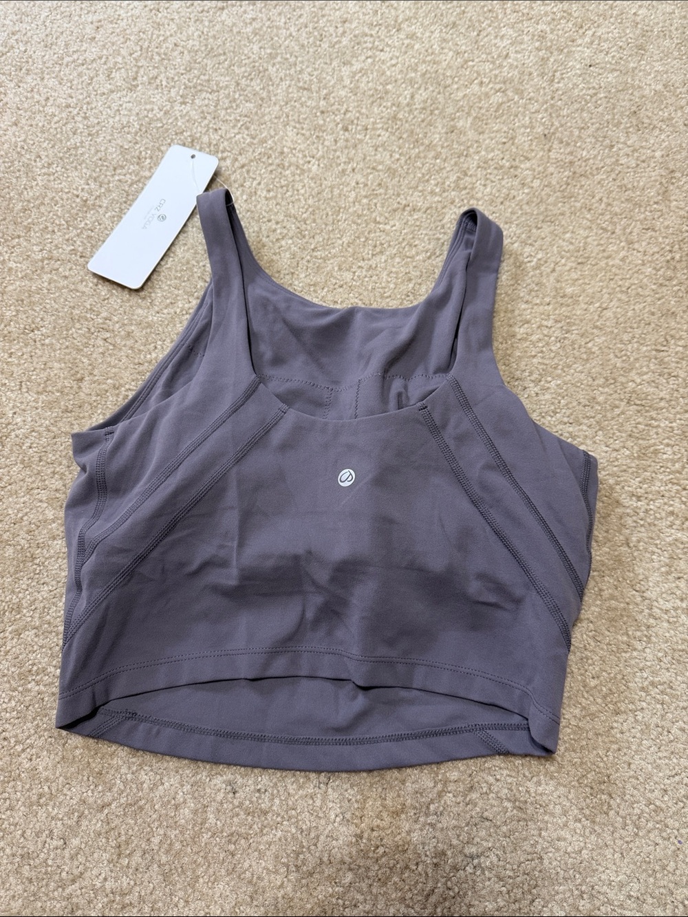 Women's Seamless Cropped Tank Bra - Slate high neck tank top CRZ Yoga
